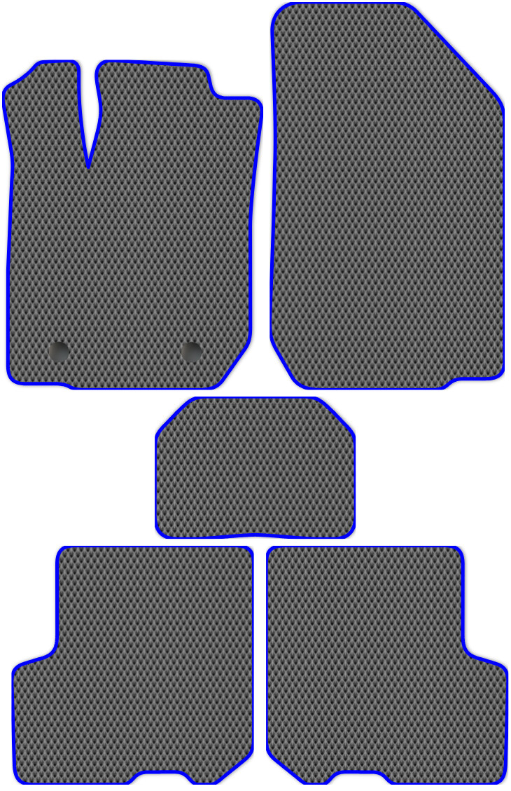 Коврики ЭВА "EVA ромб" для Renault Logan II (седан) 2014 - 2018, серые, 5шт.
