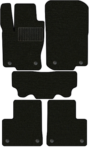 Коврики текстильные "Комфорт" для Mercedes-Benz GL-Class II (suv / X166) 2012 - 2015, черные, 5шт.