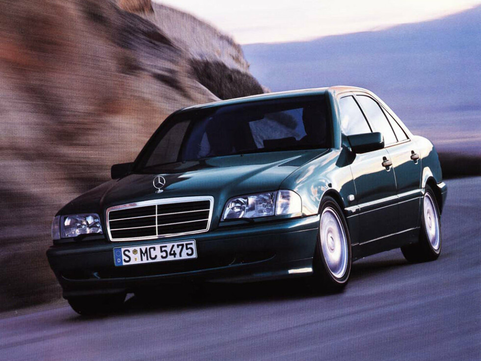 Коврики ЭВА "EVA ромб" для Mercedes-Benz C-Class I (седан / W202) 1994 - 2000, черные, 4шт.